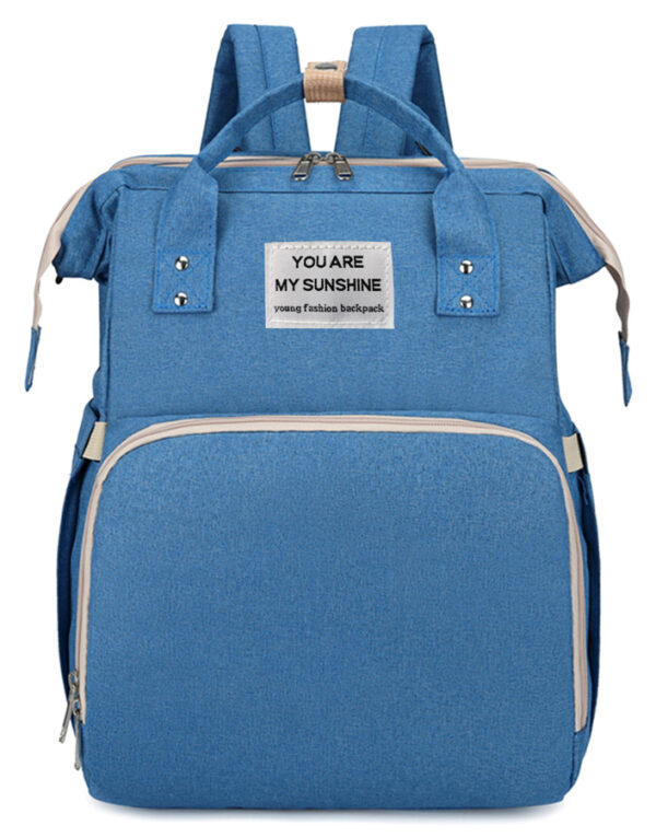 2 in 1 τσάντα πλάτης και παιδικό κρεβατάκι TMV-0052, αδιάβροχη, μπλε
